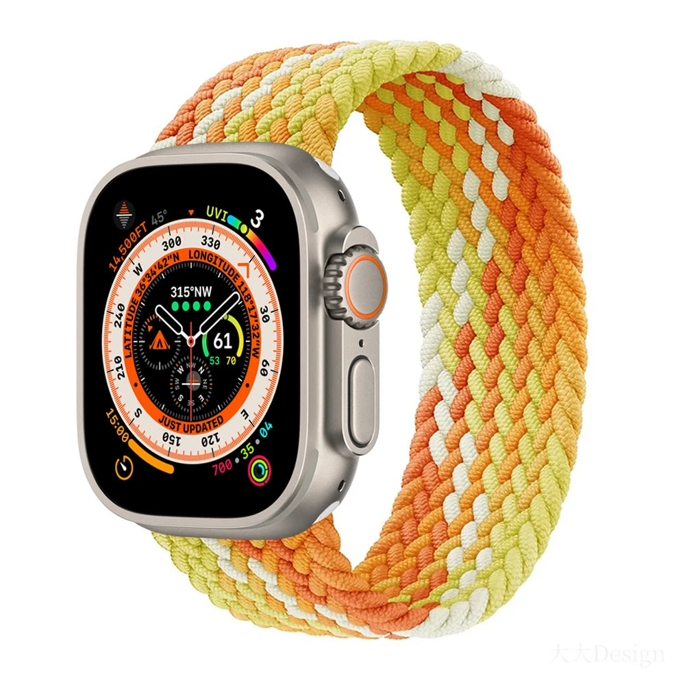 Geflochtenes Solo Loop Ersatzarmband für Smartwatch 38-49mm Unisex