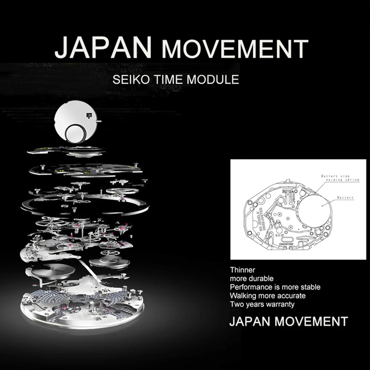 Elegante Damen Uhr 36mm Wasserdicht mit Japan Quarzwerk