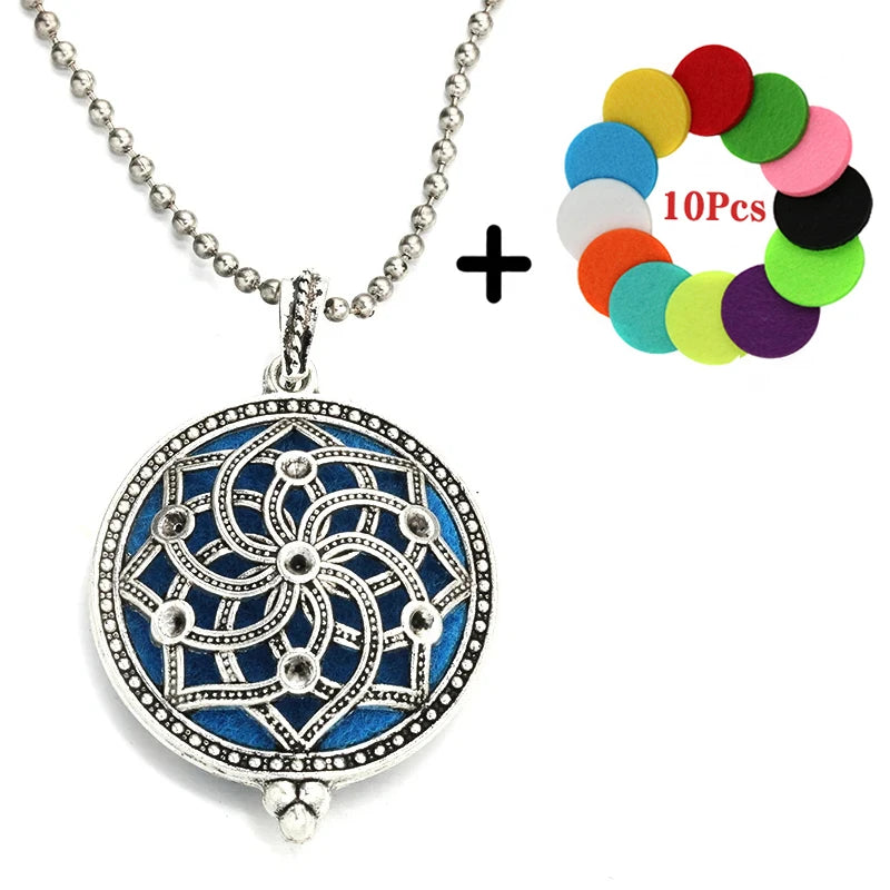 Aromatherapie Halskette Lotus Diffusor Anhänger aus Zinklegierung