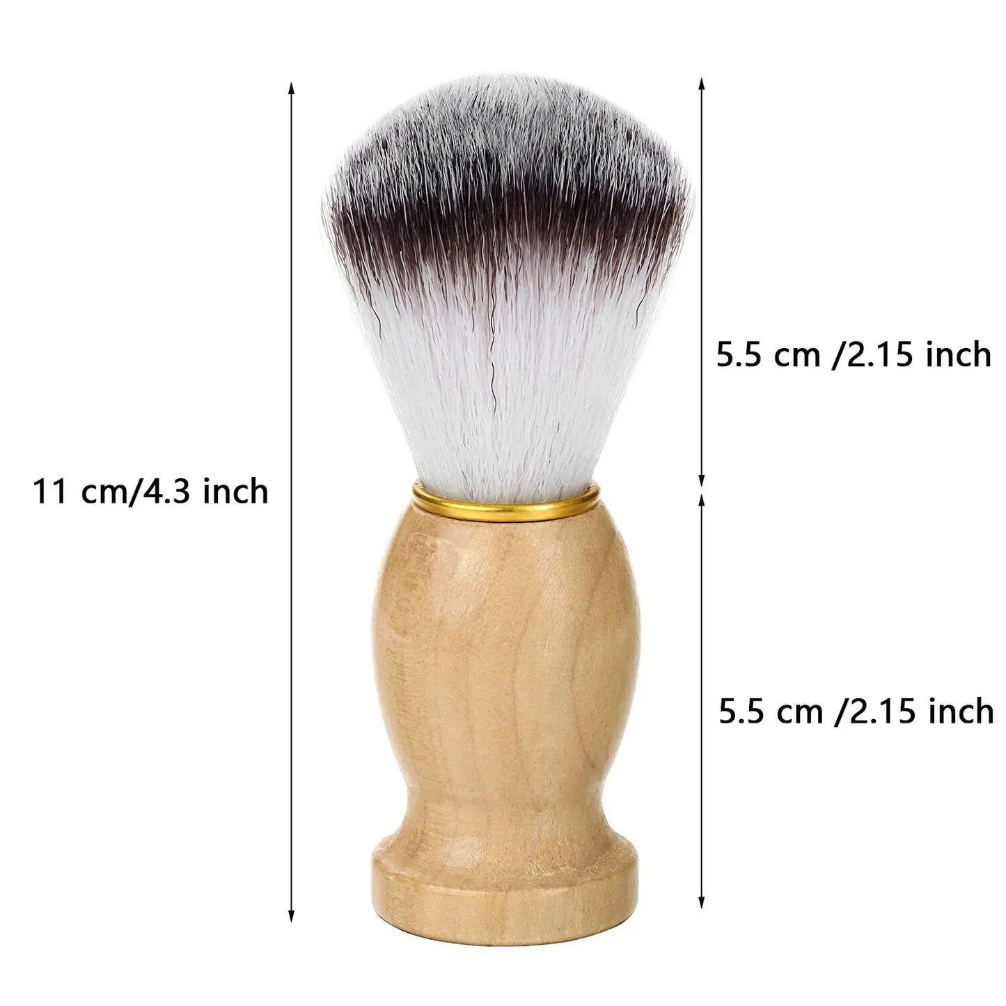 Rasierpinsel Set für Herren mit Holzgriff Edelstahl Ständer und ABS Rasierschale