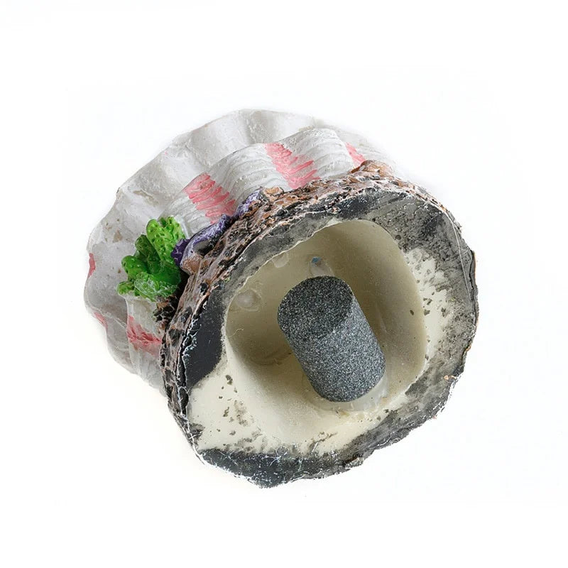 Aquarium Muschel Luftstein Deko – Sprudelnder Sauerstoff für Ihr Fischbecken