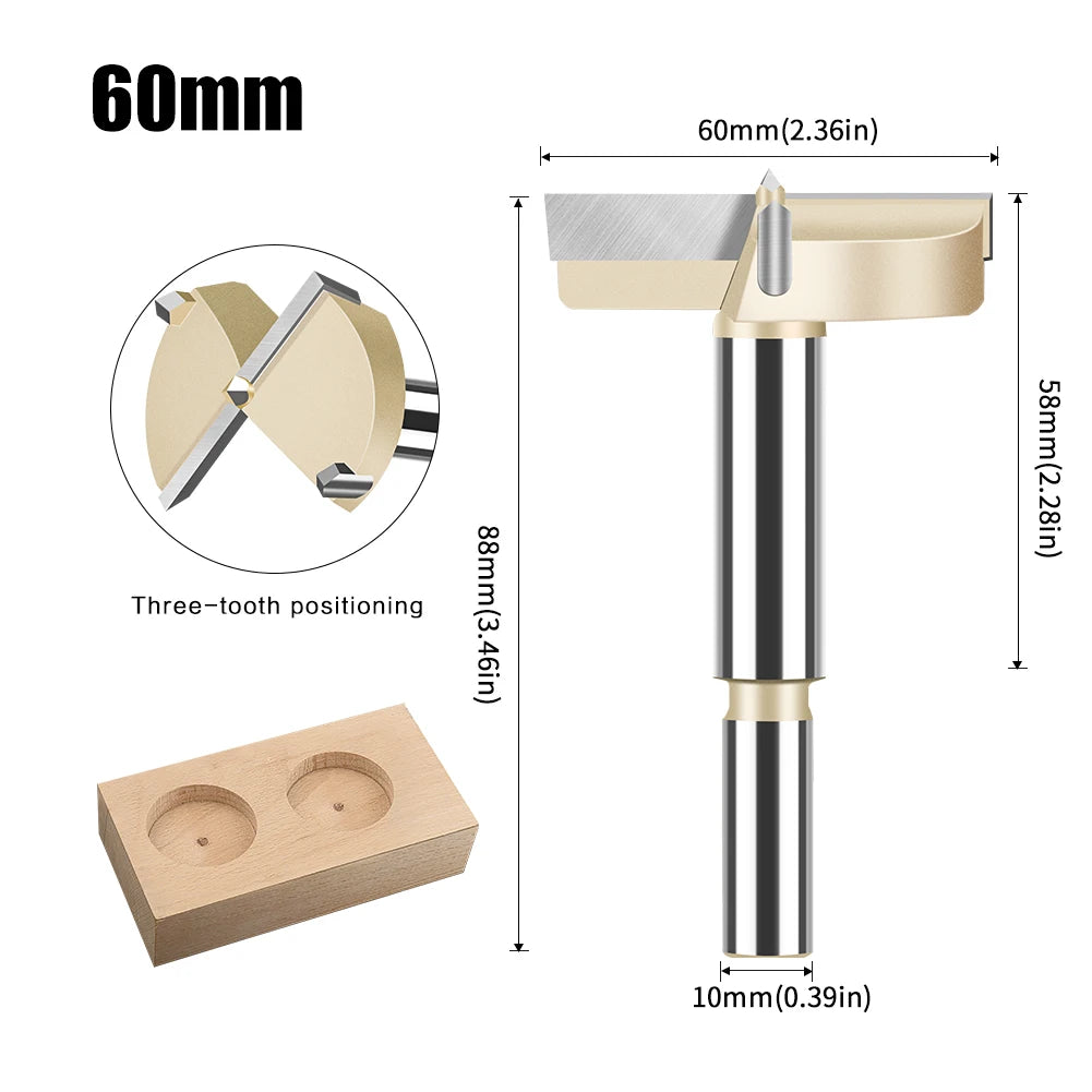 15-60mm Scharnierbohrer Forstner Bohrer Holz mit Wolframkarbid Spitze