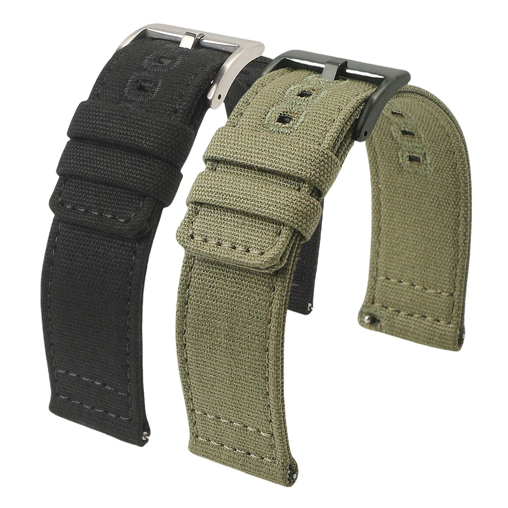 Schnellverschluss Uhrenarmband Nylon-Canvas 18-22 mm mit Pin Schnalle-Yabubest - Home & More