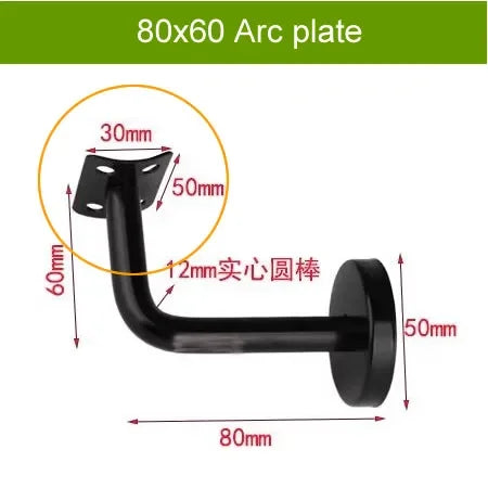 Schwarz weiße Edelstahl Treppen Handlauf Halterung für Wandmontage