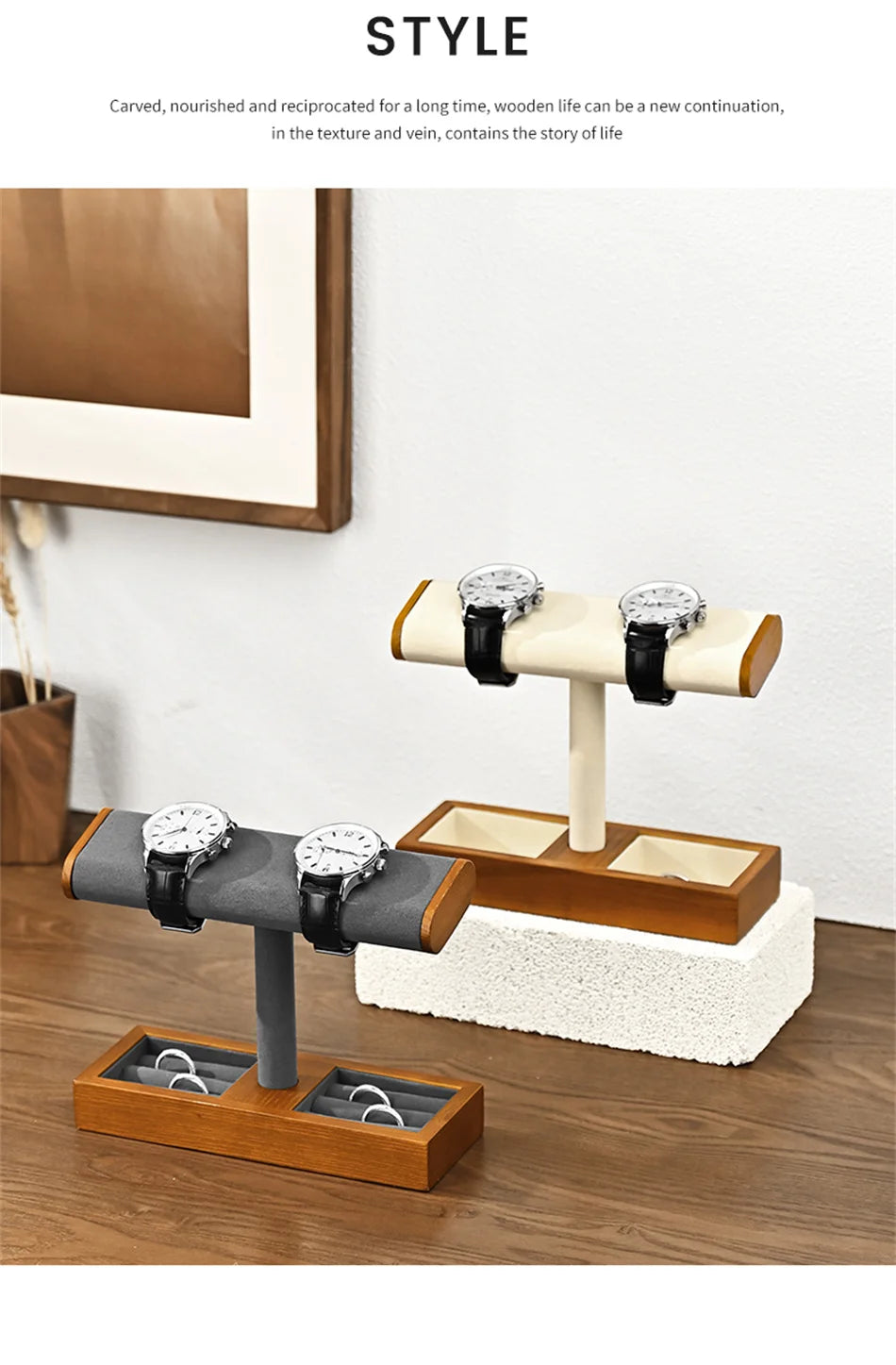 Eleganter Schmuckorganizer aus Holz mit vielseitigem Stauraum