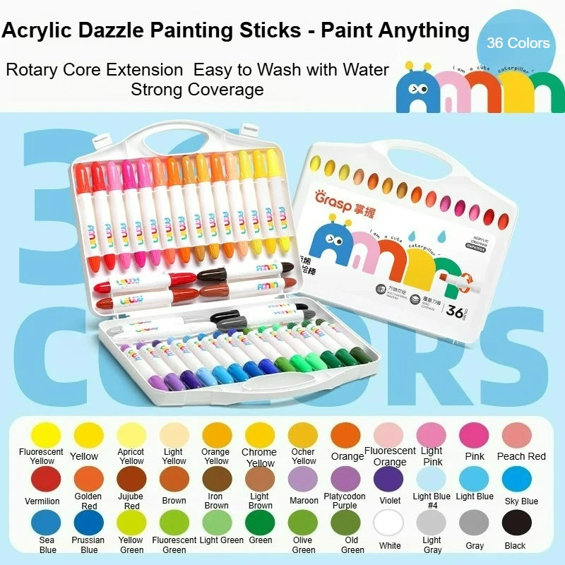Acryl Farbstifte mit rotierender Kernverlängerung 12 bis 36 Farben Set