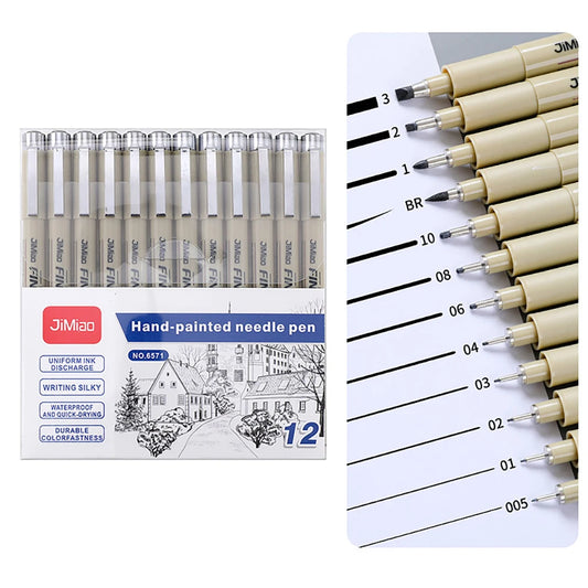 Technisches Fineliner Stift Set 6 9 12 Stück für Punktzeichnungen Skizzen