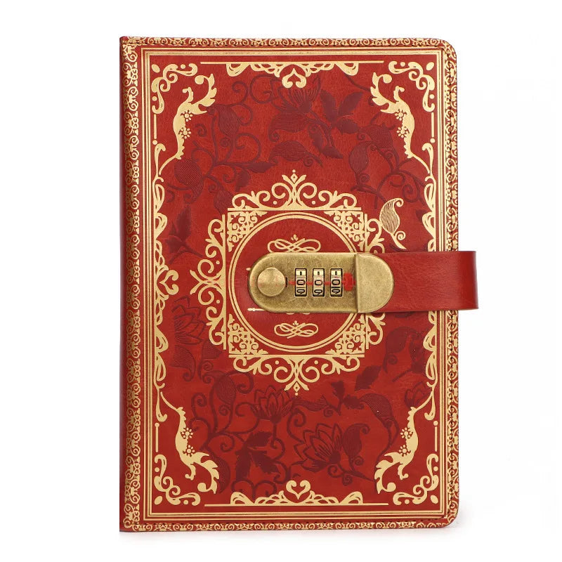 A5 Retro Tagebuch mit Digital Schloss PU Leder – Persönliches Notizbuch