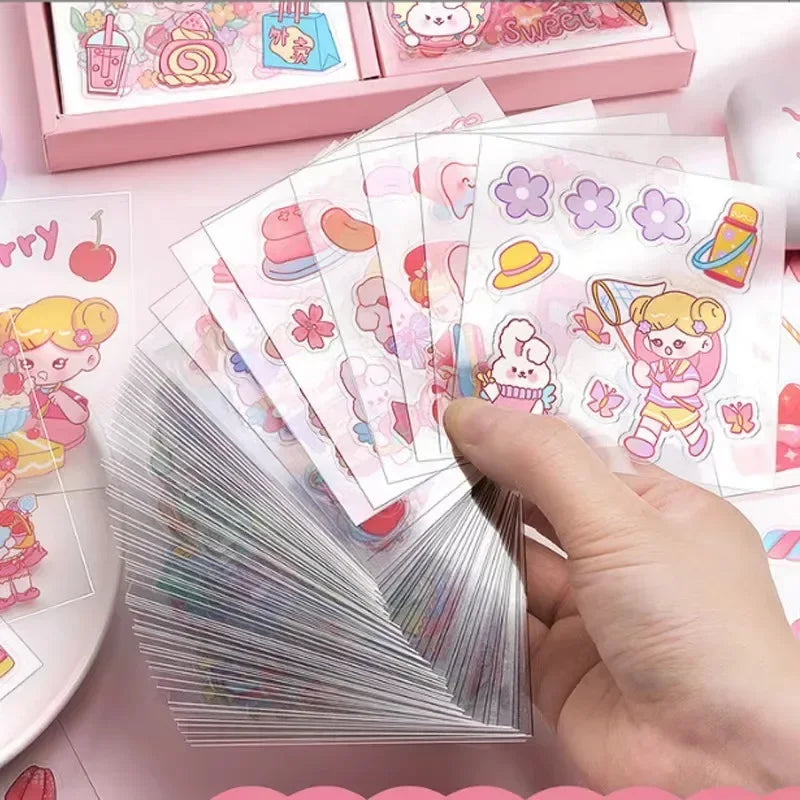 Kawaii PET Aufkleber 10-100 Stück für Scrapbooking - DIY Deko