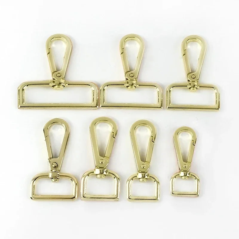 5er Set Metall Schnallen 16-50 mm mit drehbarem Karabinerverschluss für Taschen