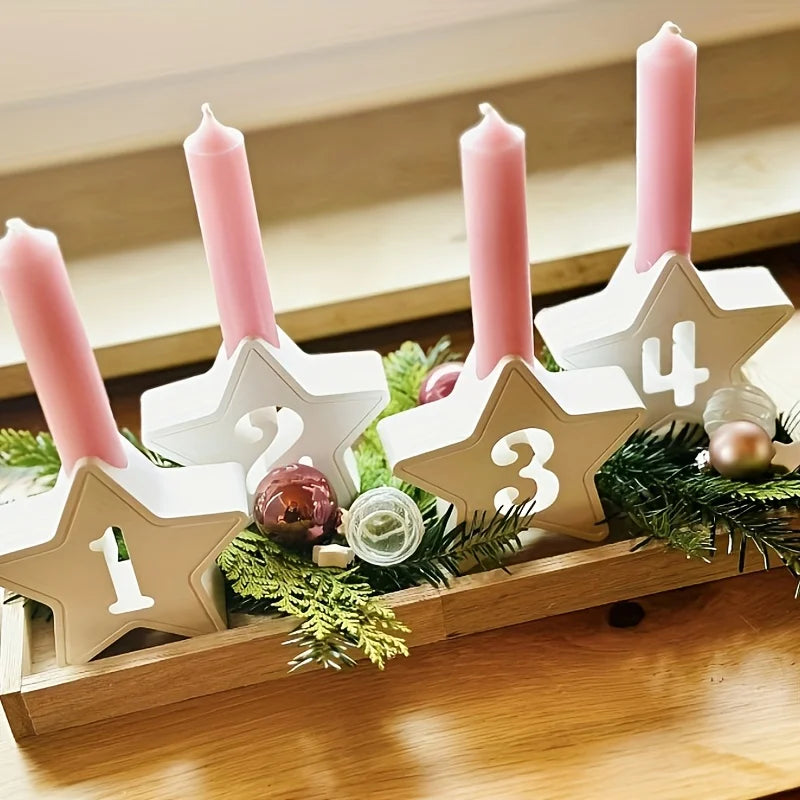 Silikon Weihnachts-Adventskalender Kerzenhalter Set für DIY Deko