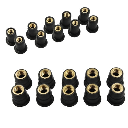 10 Stück Gummi Muttern Set M4 M5 M6 für Motorrad Windschutzscheibe Schrauben