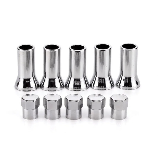 10er Satz Reifenventil Kappen TR413 TR414 Hex Caps Chrom für Auto