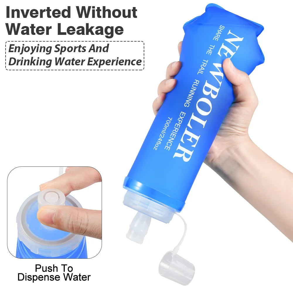 Faltbare TPU Wasserflasche 300-700 ml Weiche Outdoor Sportflasche