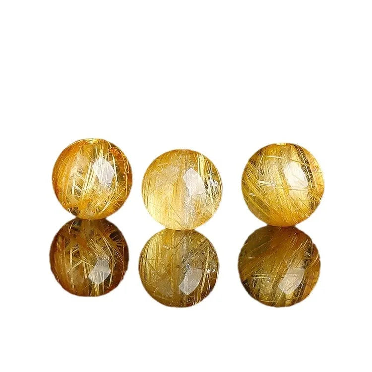 Natürliche goldene runde Haar Kristall Perlen zum Basteln