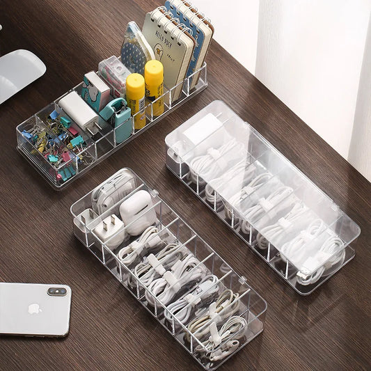Staubdichte Kabelbox Organizer für Datenkabel Ladekabel Netzkabel Schreibtisch