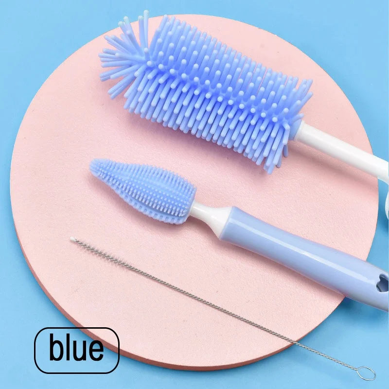3-tlg. Silikon Reinigungsset für Babyflaschen - Schnuller – Gründliche Hygiene