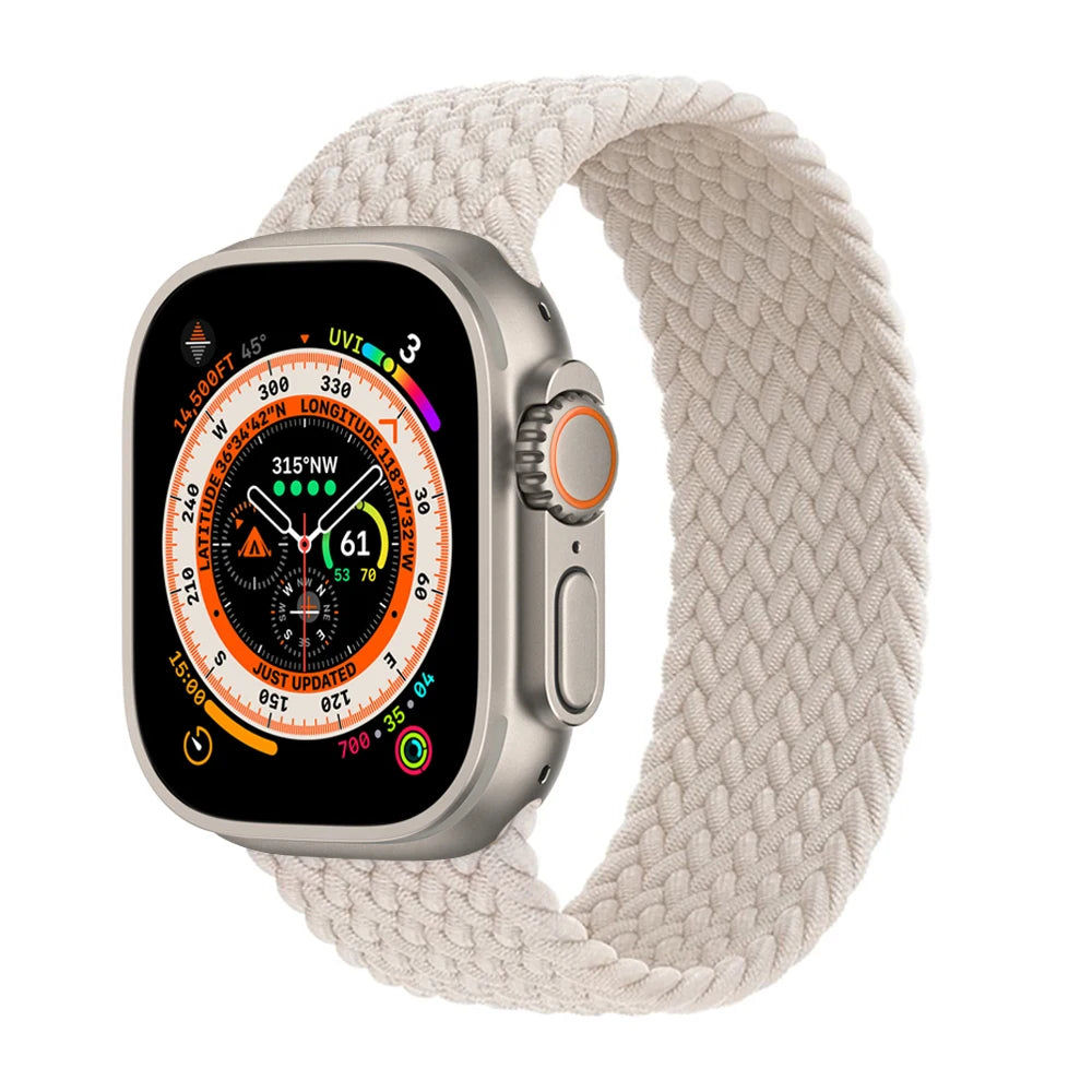 Geflochtenes Solo Loop Ersatzarmband für Smartwatch 38-49mm Unisex