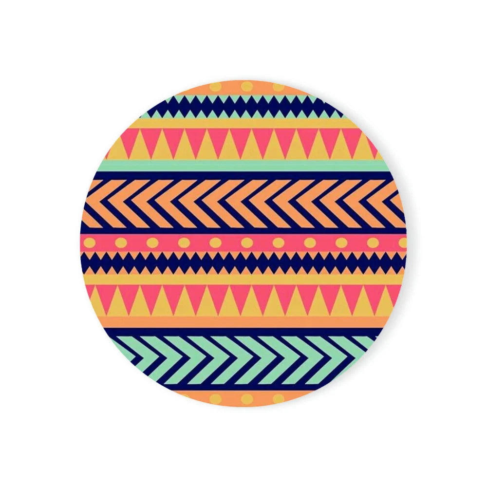 Runde Keramik Untersetzer Böhmischer Stil mit Kork Basis 6er Set