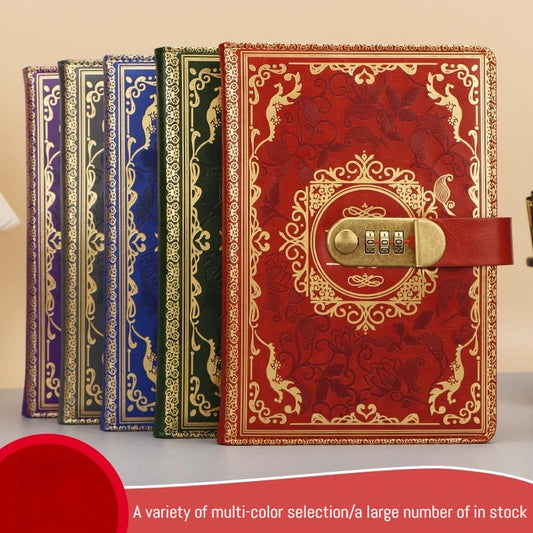 A5 Retro Tagebuch mit Digital Schloss PU Leder – Persönliches Notizbuch