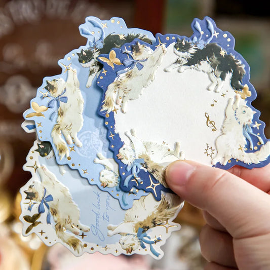 Geprägte Haftnotizen mit Katzenmotiv für kreatives Notieren und Markieren