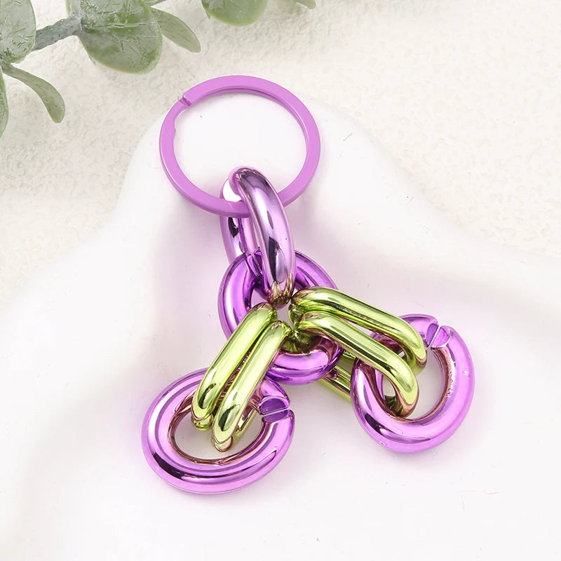 Bunte Acryl Schlüsselanhänger mit O-förmiger Schnalle – Trendiges Accessoire