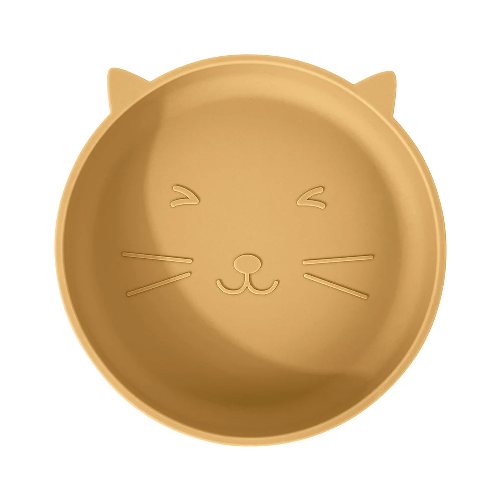 Silikon Baby Teller Saugplatte Katze Form BPA frei kindgerechtes Geschirr