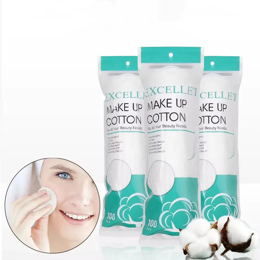 100 Teiliges Set Weiche Runde Kosmetikpads für Make Up Entfernen