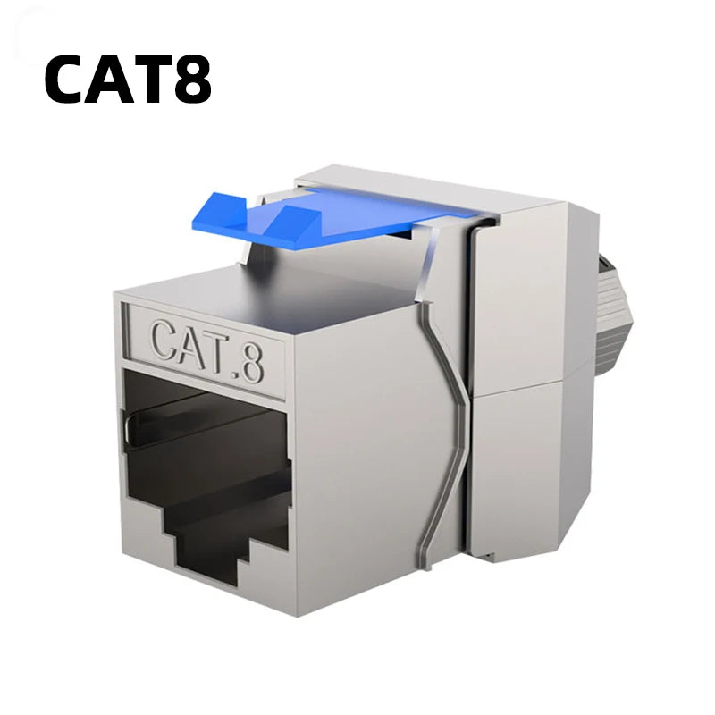 Abgeschirmte RJ45 Keystone Buchsen Cat8 Cat7 Cat6A Modul aus Zinklegierung