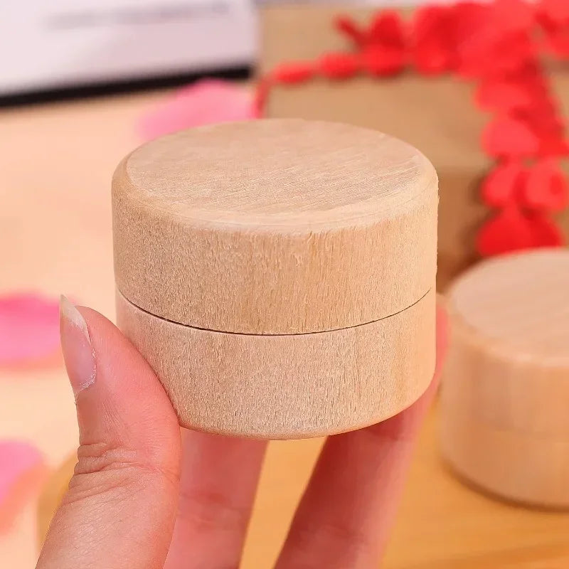 Runde Mini Holzboxen zur Schmuck Aufbewahrung 1 10 Stück