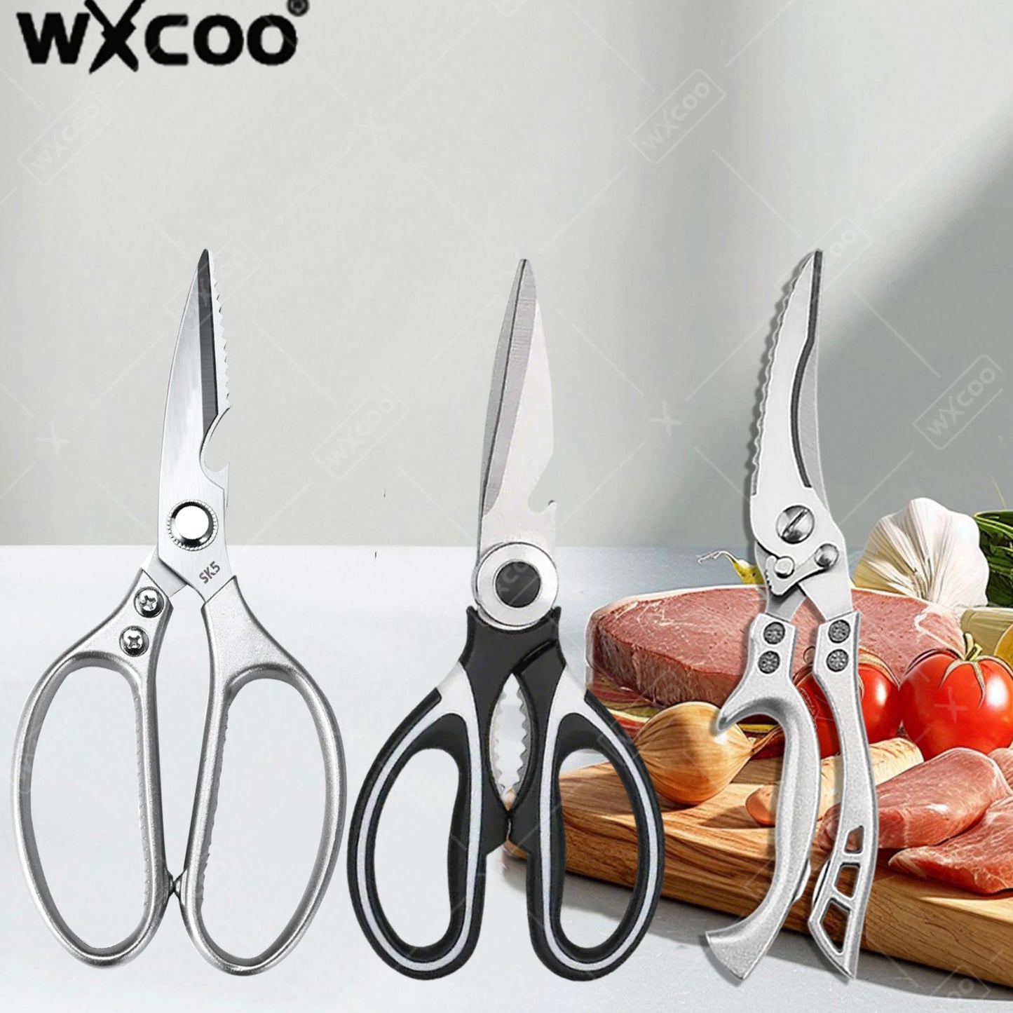 Edelstahl Küchenmesser Schere Set – Klappbar, Sicher, für Obst, Fleisch, Fisch