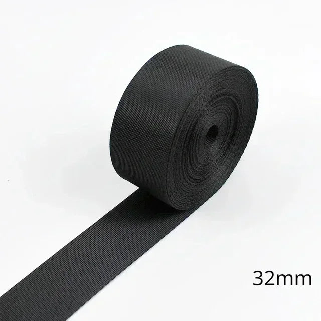 5m Schwarz Nylon Gurtband 10-100mm für Rucksack, Gürtel, DIY Nähen