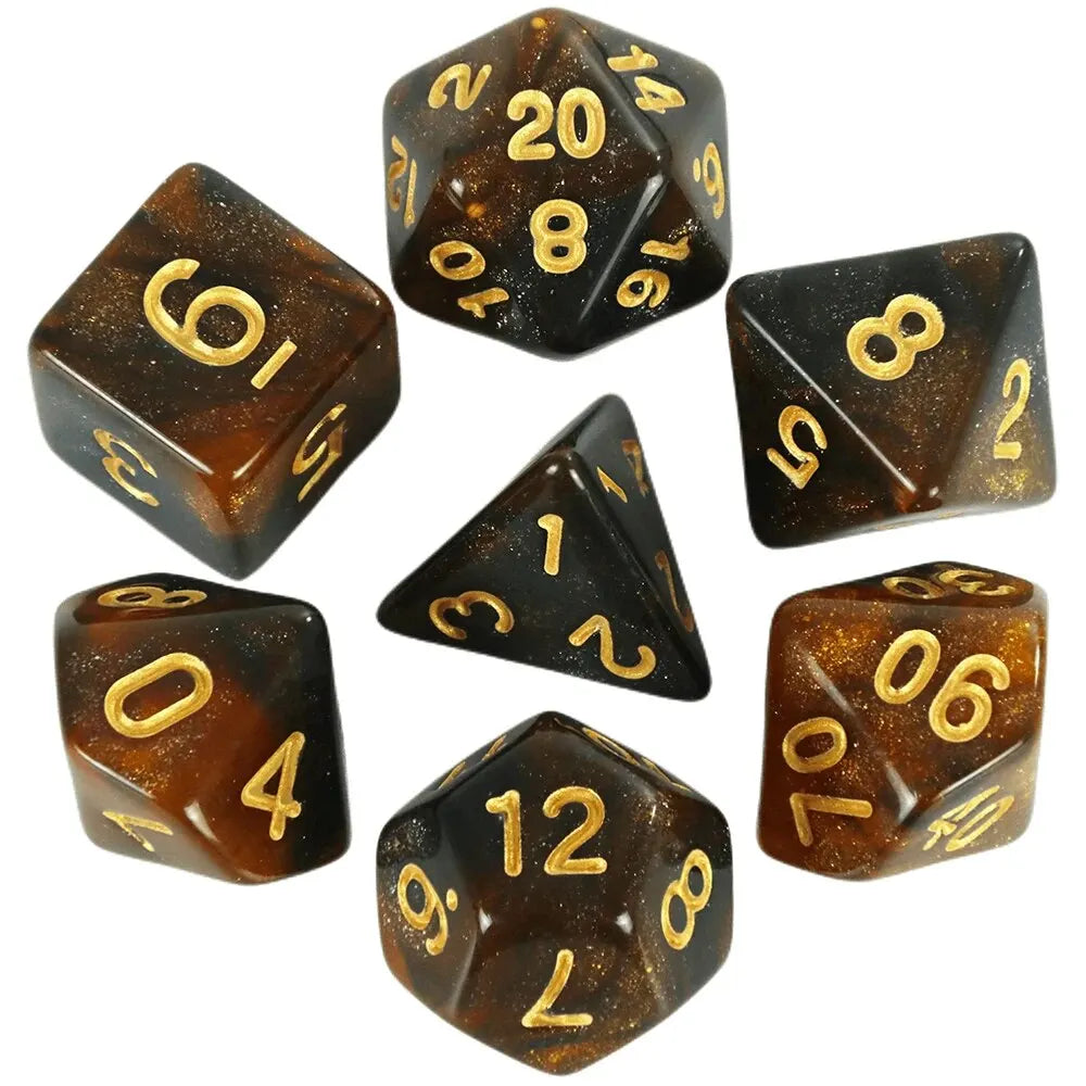 Polyedrisches Würfelset mit Galaxie Design für fesselnde Brettspiele