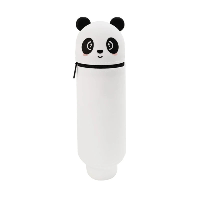 Kreatives Cartoon Panda Silikon Federmäppchen, faltbar mit Reißverschluss