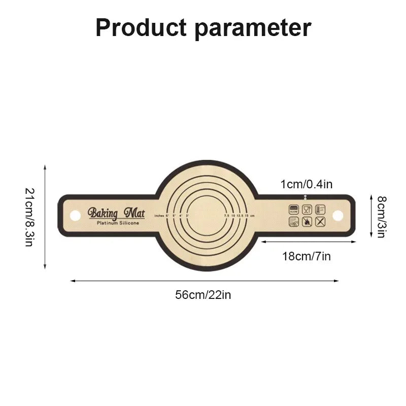 Wiederverwendbare Silikon Backmatte für Brot und Teigtransfer