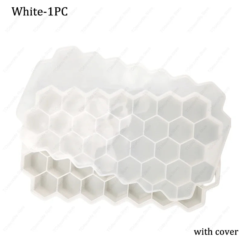 Premium Silikon Eiswürfelformen mit Deckel – Sechseckig, Wiederverwendbar