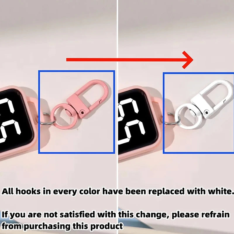 LED Schlüsselbund Taschenuhr Digital Display Rechteckig Unisex-Yabubest - Home & More