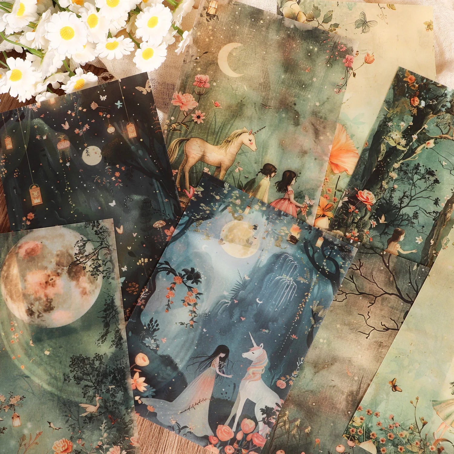 Set mit A5-Deko- und Transparentpapieren für kreatives Scrapbooking