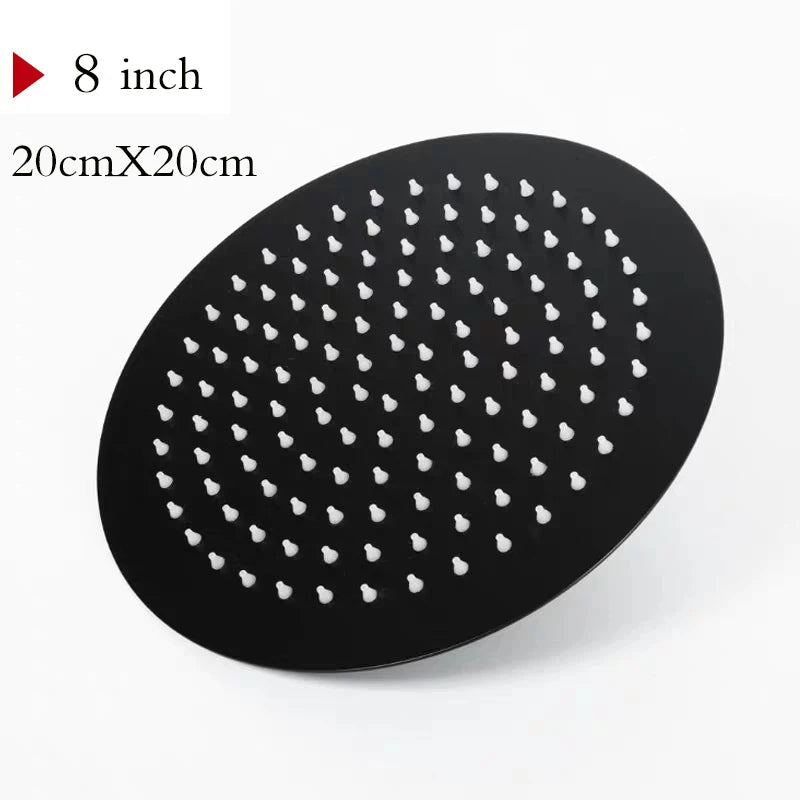 Ultradünner Edelstahl Duschkopf Regenduschkopf 8 10 12 16 Zoll Schwarz