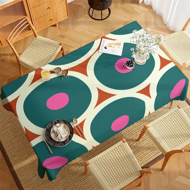 Abstrakte rechteckige Tischdecke aus Polyester wasserabweisend