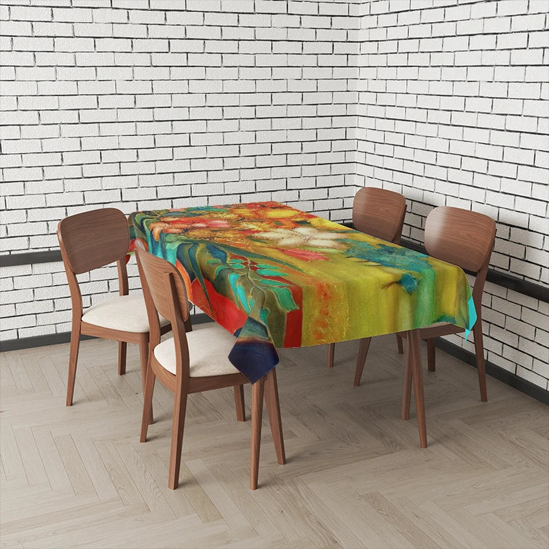 Wasserdichte rechteckige Tischdecke mit geometrischem Muster für Zuhause