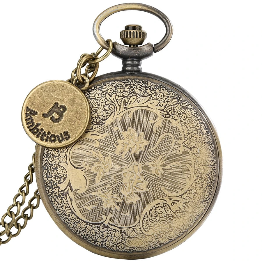 Quarz Taschenuhr Krebs Zeichen mit Krabben Halskette Vintage Stil