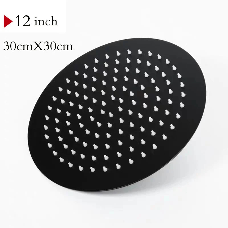 Ultradünner Edelstahl Duschkopf Regenduschkopf 8 10 12 16 Zoll Schwarz