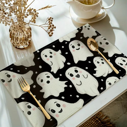 Halloween Tischsets mit niedlichem Geistermotiv wasserdicht hitzebeständig
