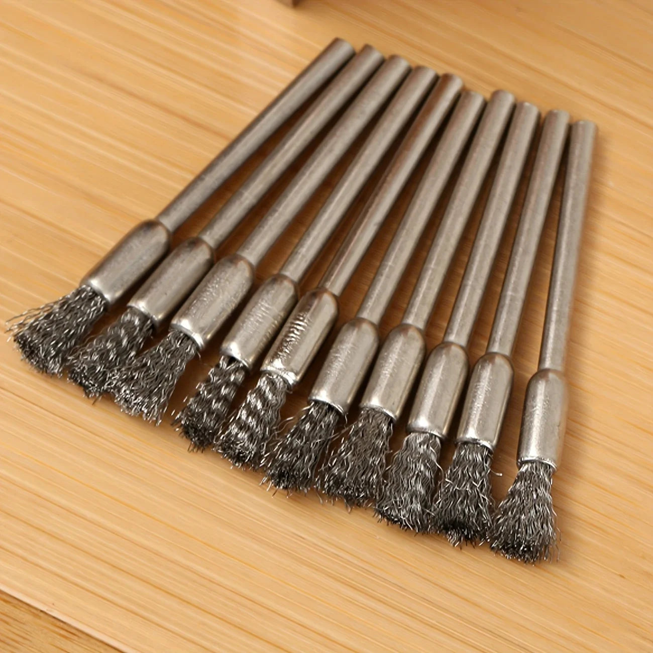 10 Edelstahl-Drahtbürsten mit 3,17 mm Griff – ideal für Werkzeuge