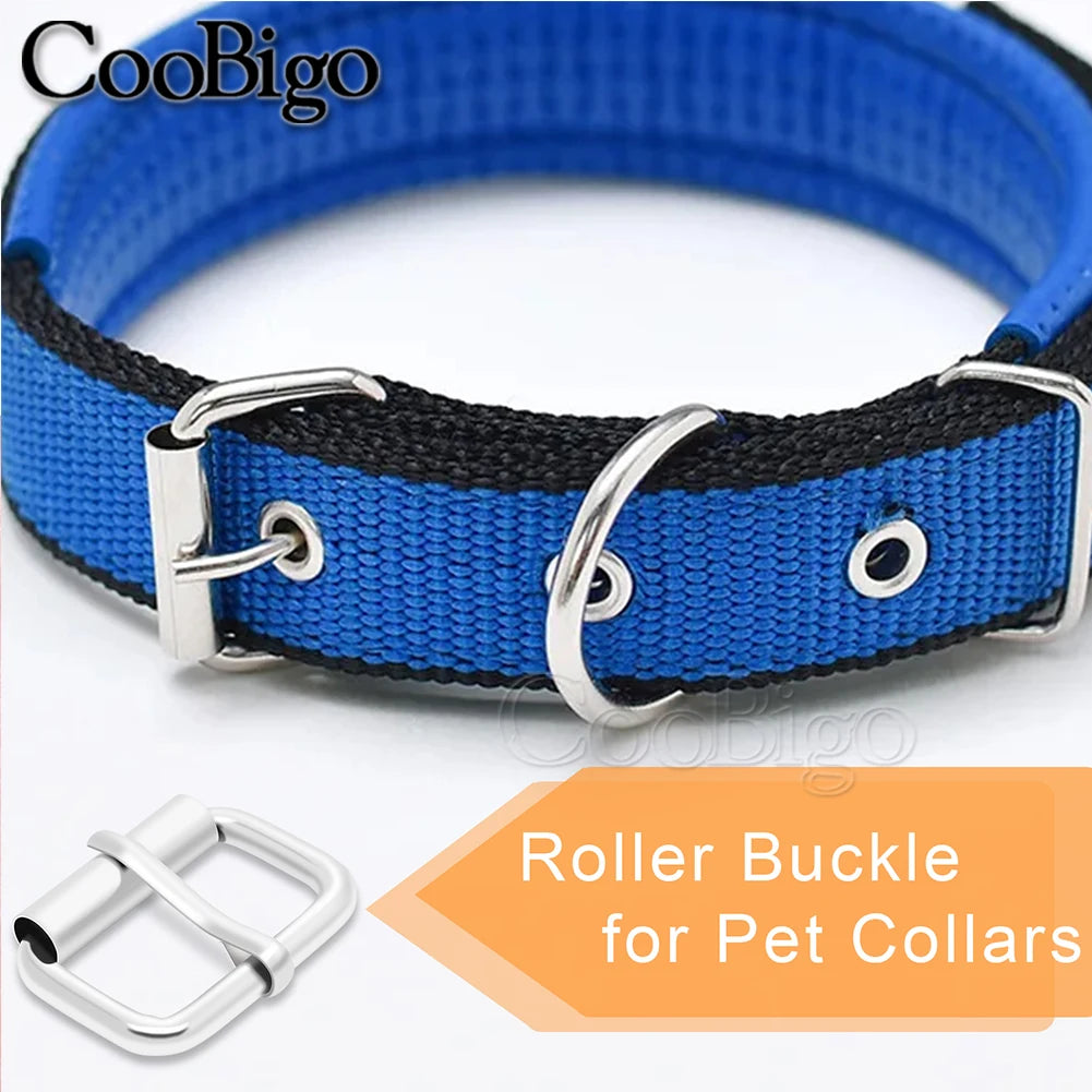 5 Metall Roller Pin Schnallen Set für Gürtel Hundehalsband Leder DIY