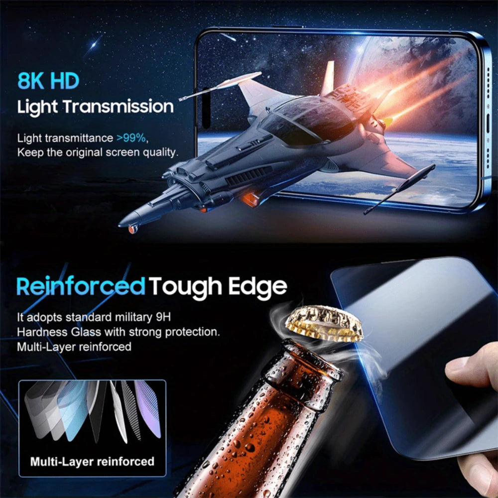 NNBILI 2x Bruchsicheres Schutzglas für iPhone 13-17 Pro Max Displays