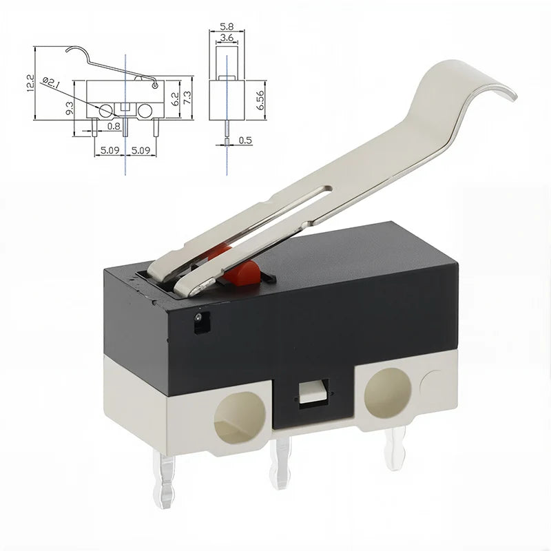 20er Set Mini Mikro Endschalter SPDT 1A 125V mit Hebel