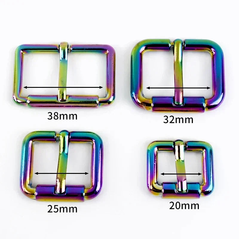 Metall Regenbogen Gurtschnallen 12er Set für Taschen und Gürtel