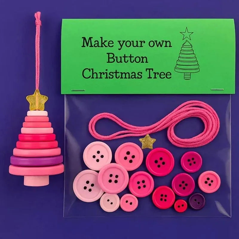 DIY Schneemann Button Ornament Kit mit Weihnachtsknopf und Hängedekor
